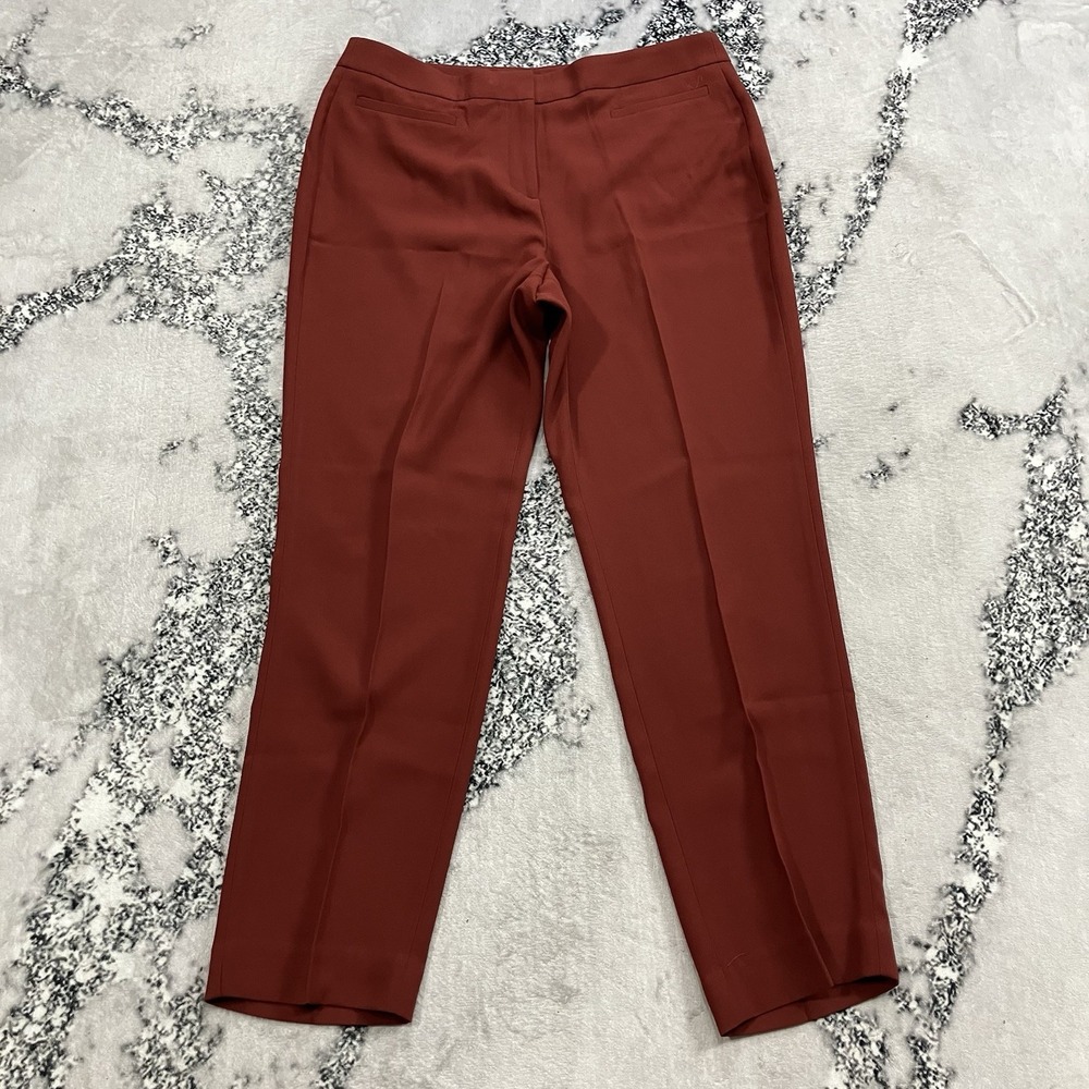 J.Crew 365 Slim Ankle Pants Womens Size 14 Tall Rust Career Stretch Office
